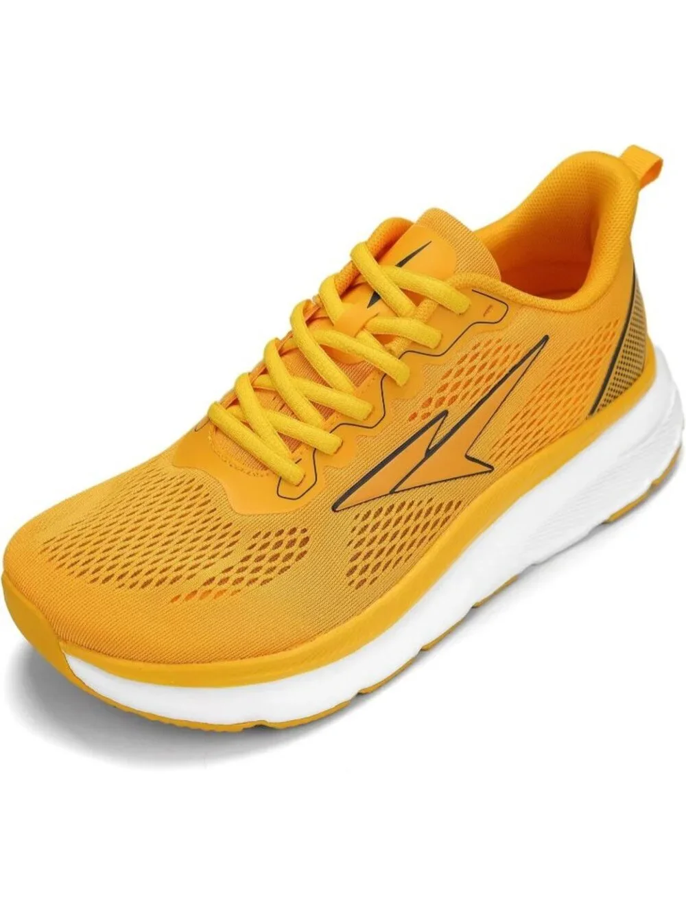 Men's Yellow Wide Walking Shoes Soft Sole Non Slip Running Comfortable Tennis